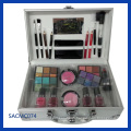 De plata de rayas ABS maquillaje maletín para el kit de maquillaje (sasc074)